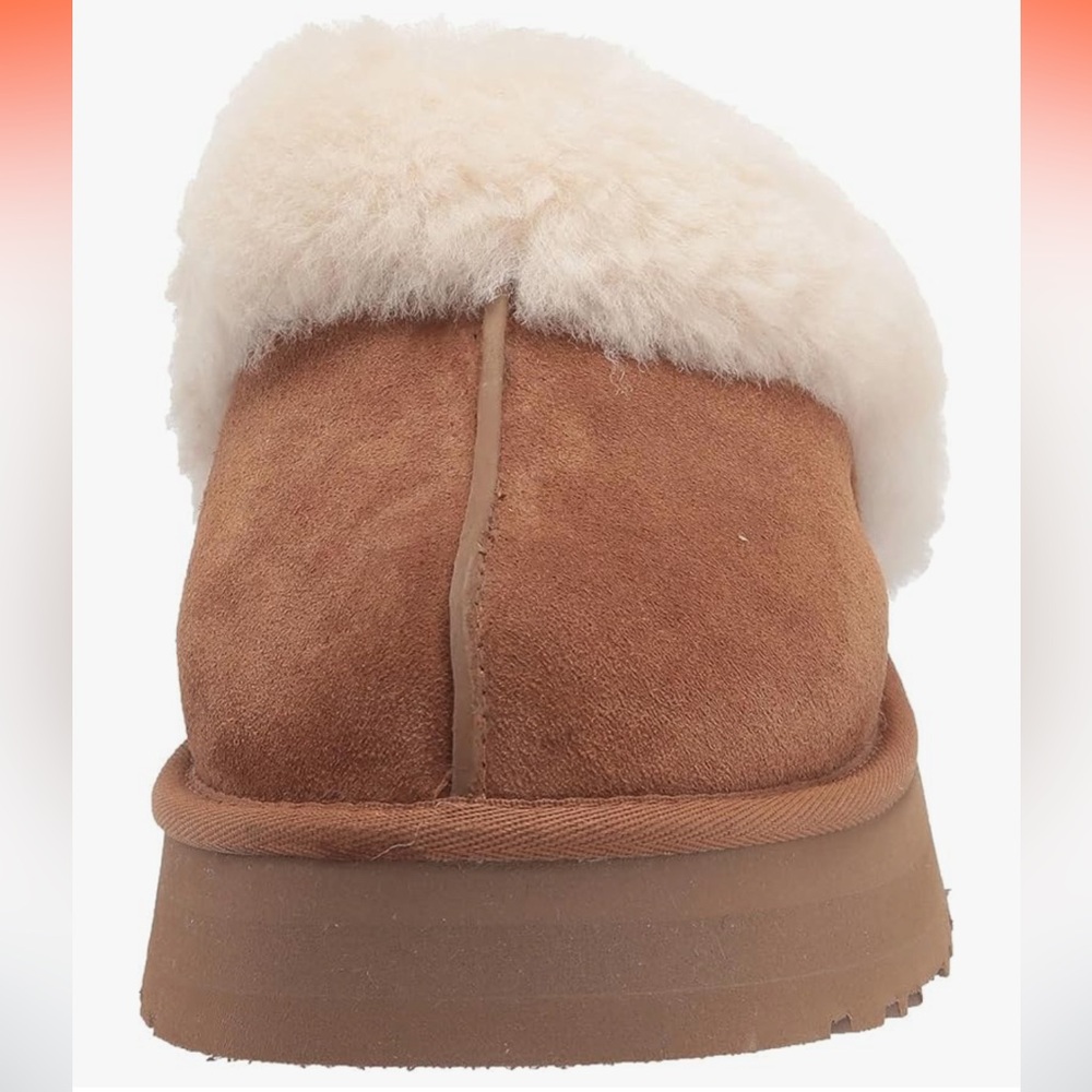 UGG Women's Disquette chestnut Shearling slip ons - Picture 3 of 17